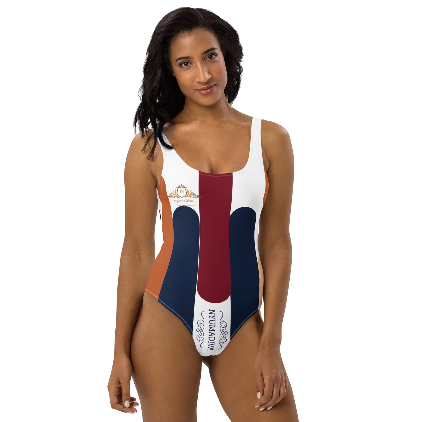 Half Colored Circle One-Piece Swimsuit