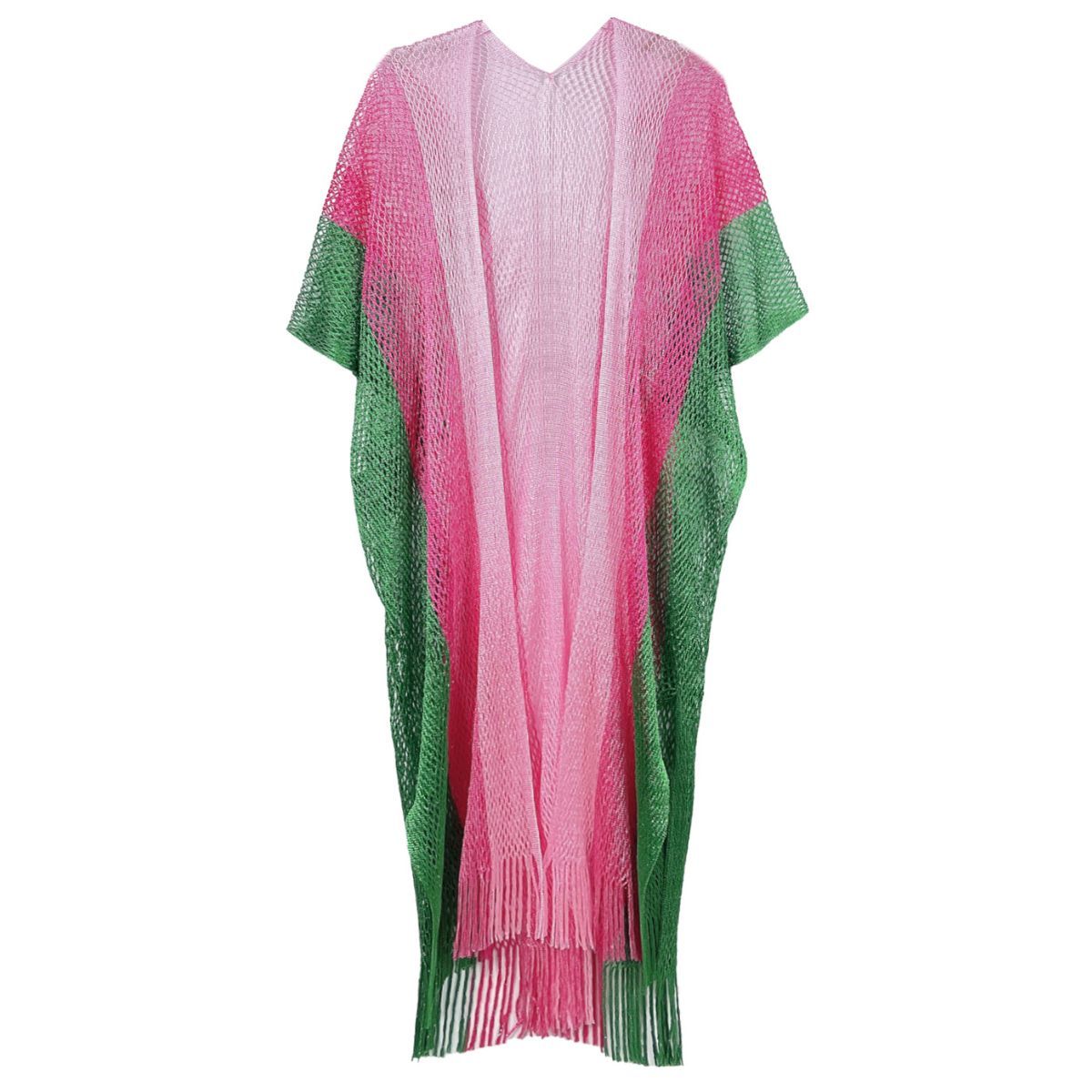 Kimono Lurex Stripe Pink and Green for Women