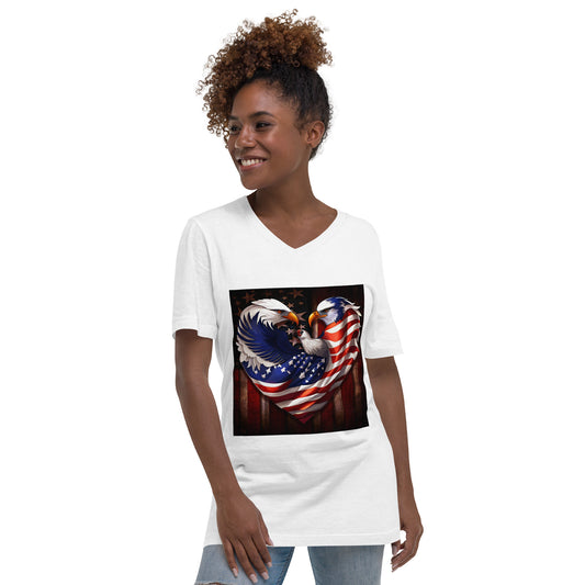 Eagle Flag Unisex Short Sleeve V-Neck T-Shirt