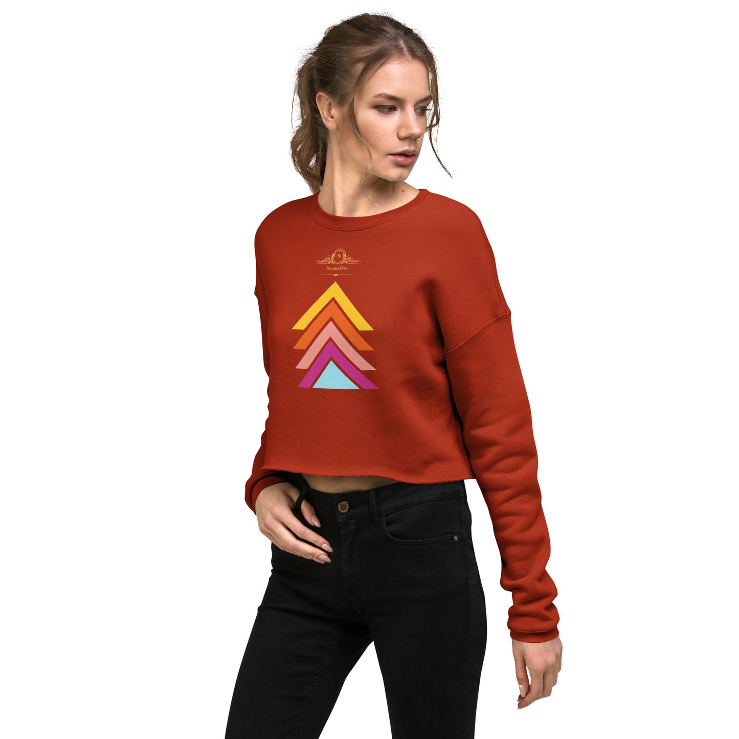 Abstract Crop Sweatshirt