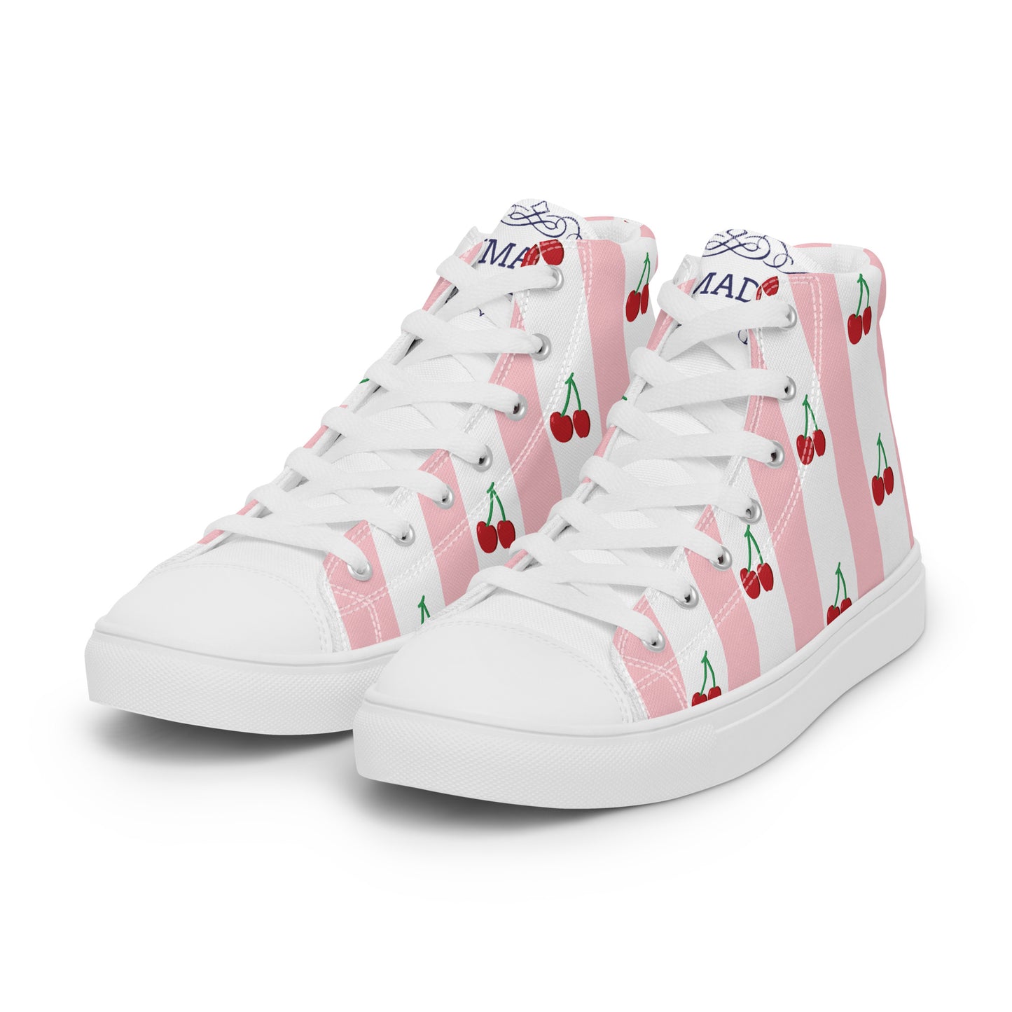 Cherry Love Women’s high top canvas shoes