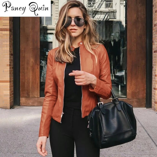 Paney Quin Faux Leather PU Jacket