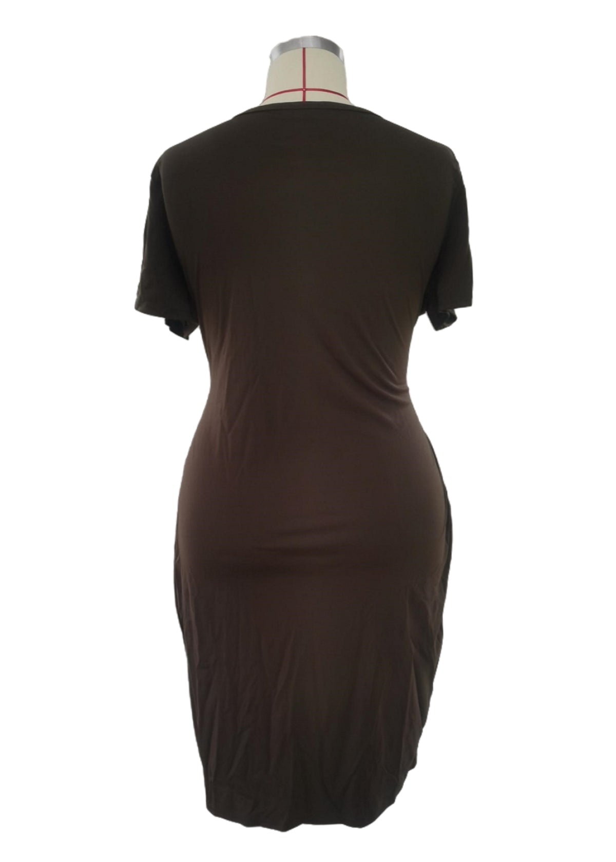 Plus Size Women's Short-Sleeved Asymmetrical Dress