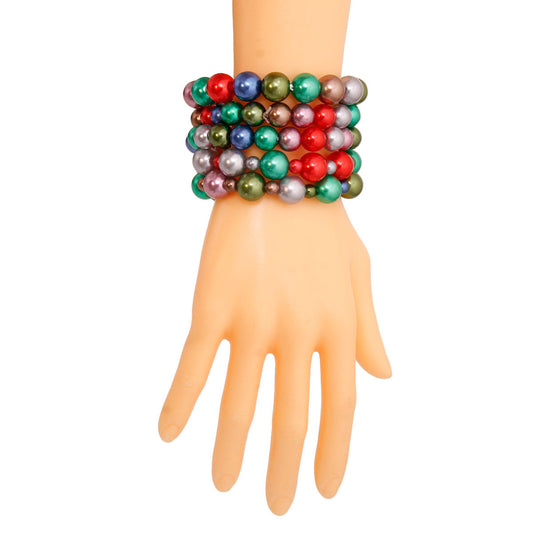 Dark Multi Color Pearl 5 Pcs Bracelets