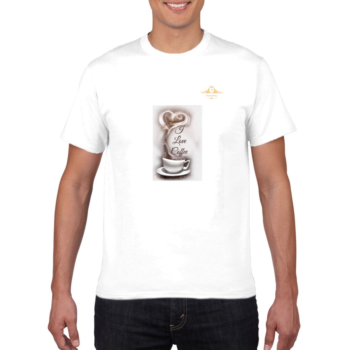 I Love Coffee Unisex Front Print T-shirt