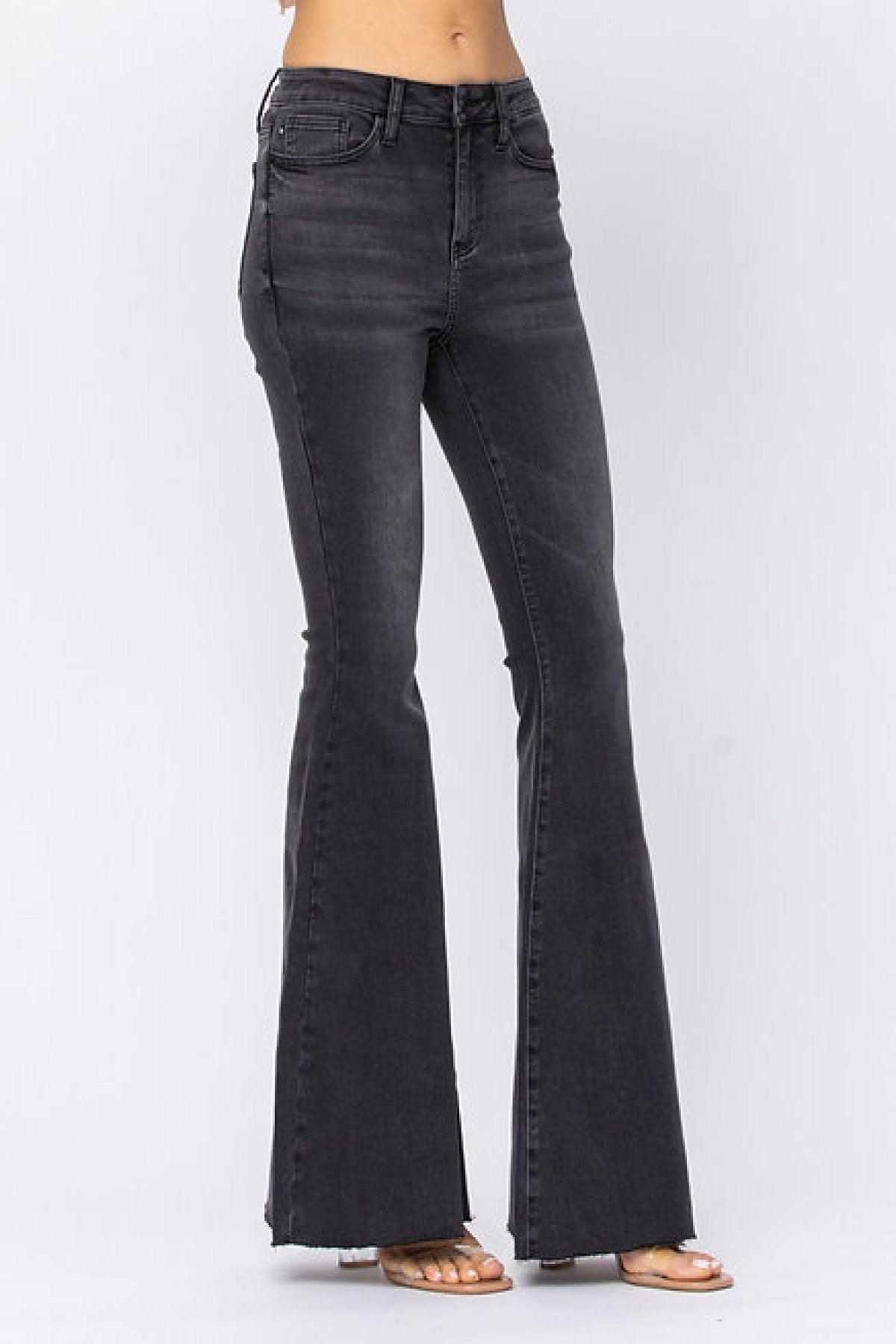 Judy Blue Black Wash Mid-Rise Super Flare Jeans