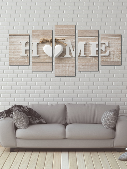 5Pcs Letter Graphic Unframed Painting