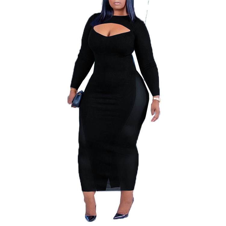 Plus Size Black Cut-Out Bodycon Dress