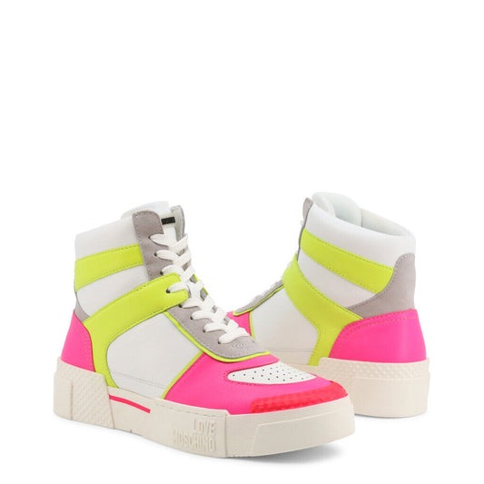 Love Moschino Neon Pink High Top Sneakers