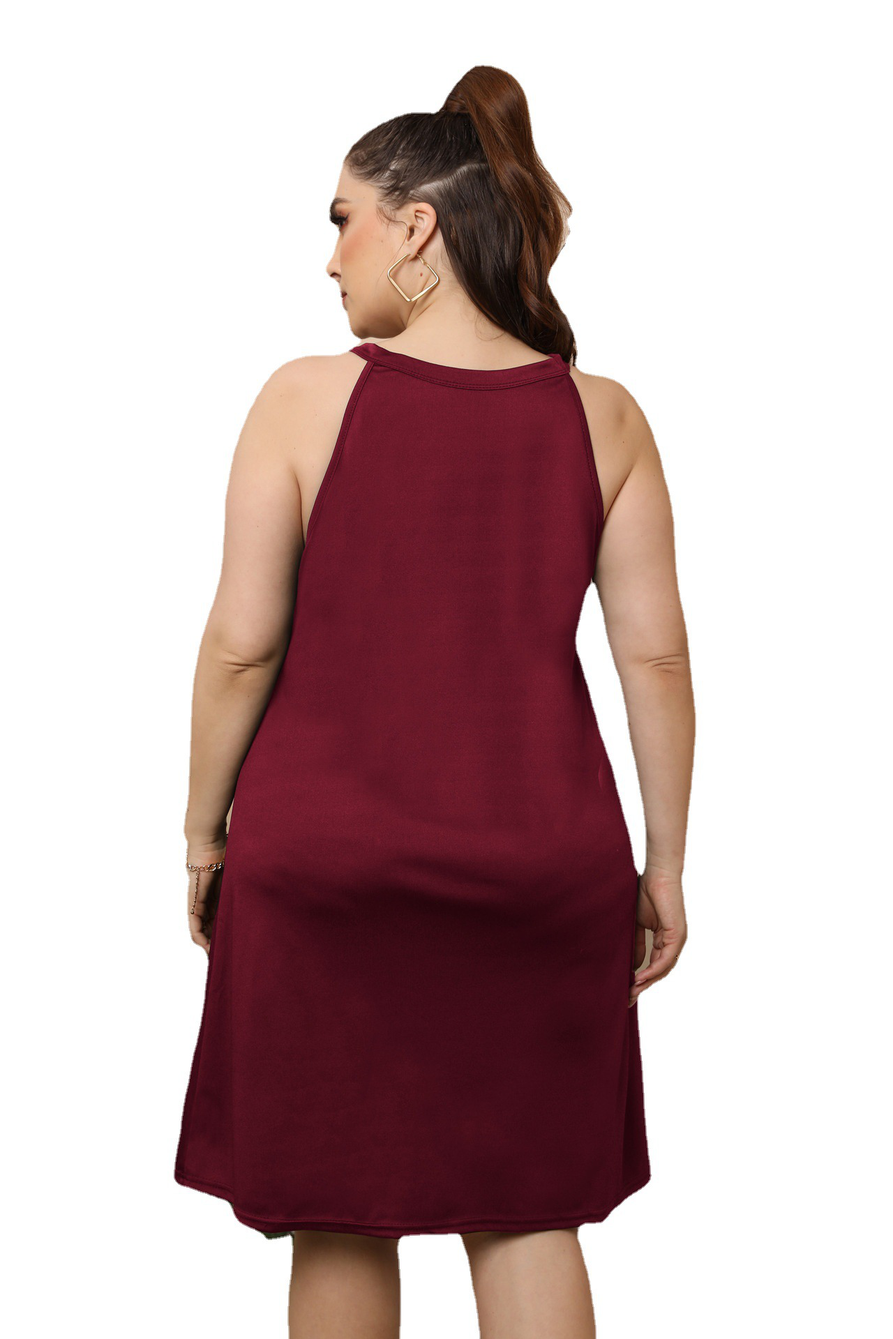 Plus Size Women's Cutout Asymmetrical A-Line Dress
