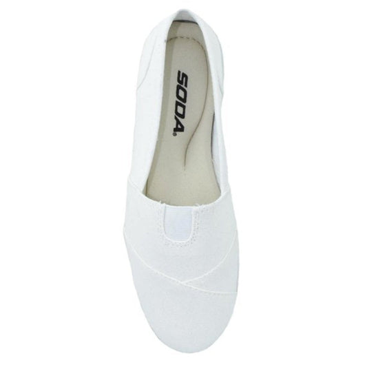 White Canvas Slip-On Shoes