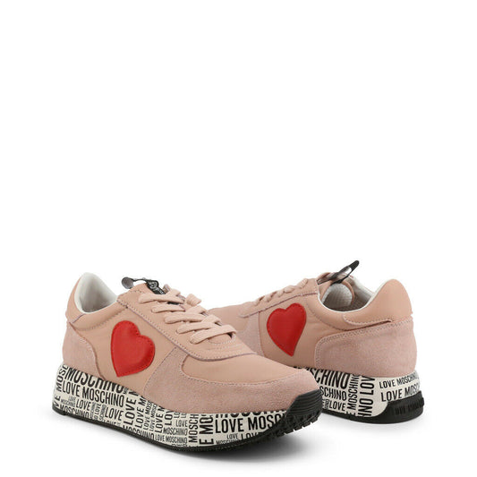 Love Moschino Pink Heart Sneakers