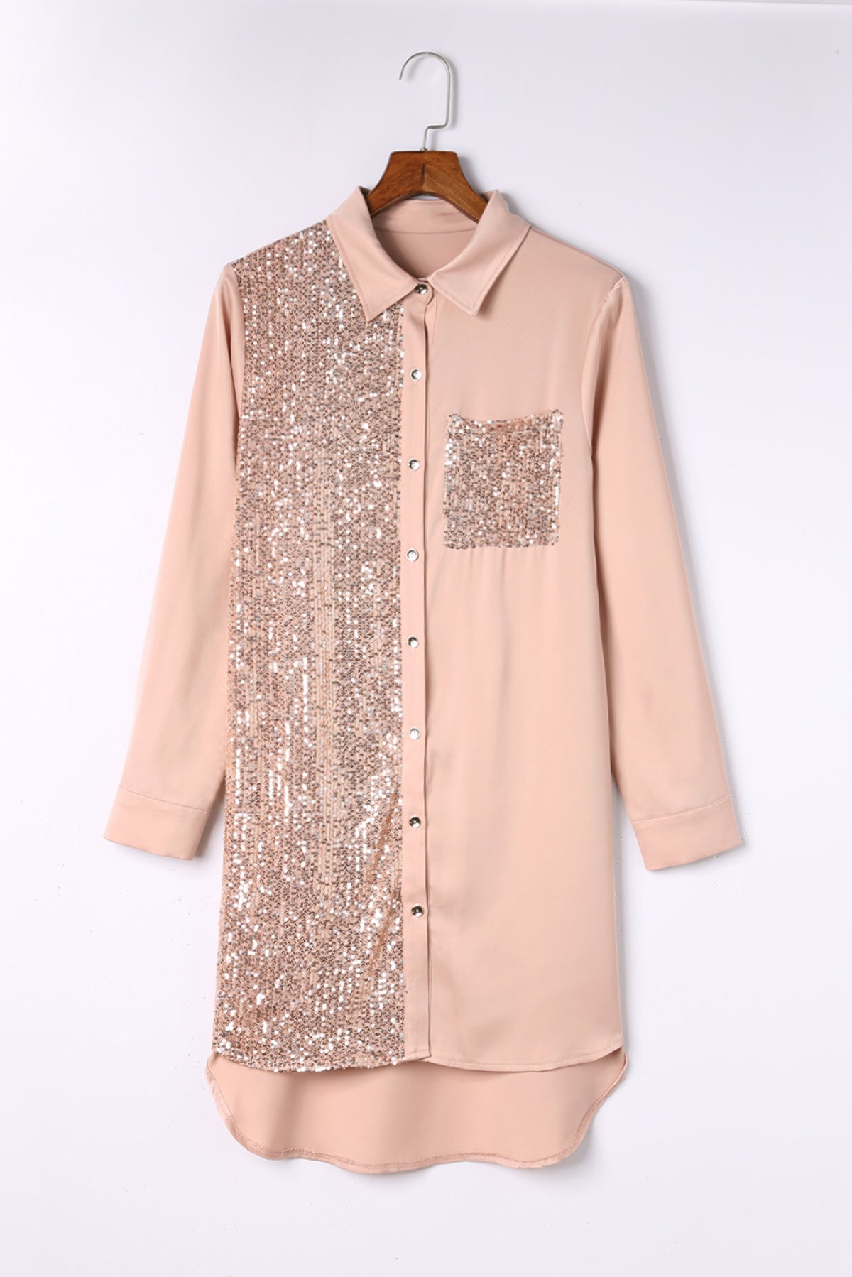 "All that Glitters" Sequin Buttoned Down Shirt Dress