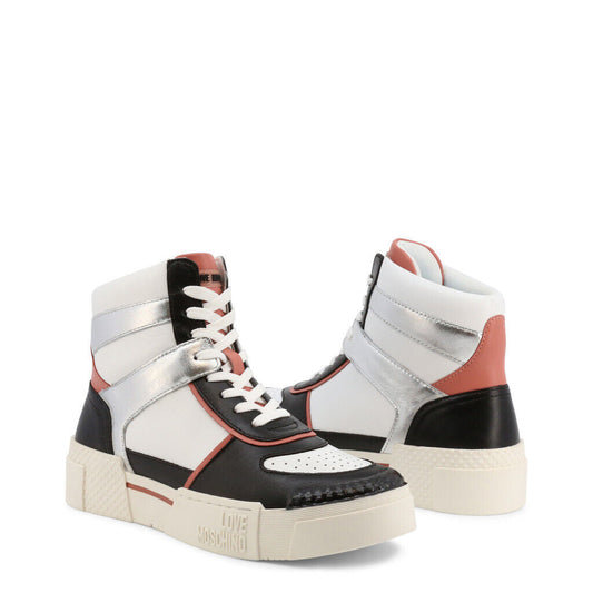 Love MoschinoSilver High Top Sneakers