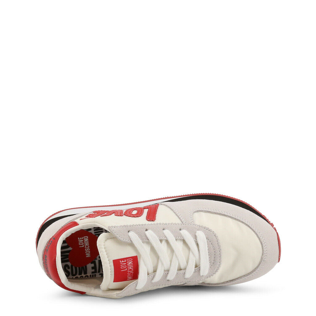 White Love Moschino Suede Sneakers