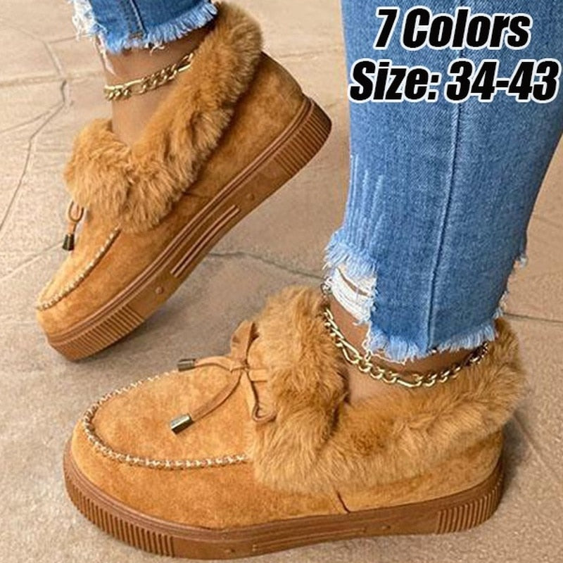 Women Winter Suede Leather Snow Boots