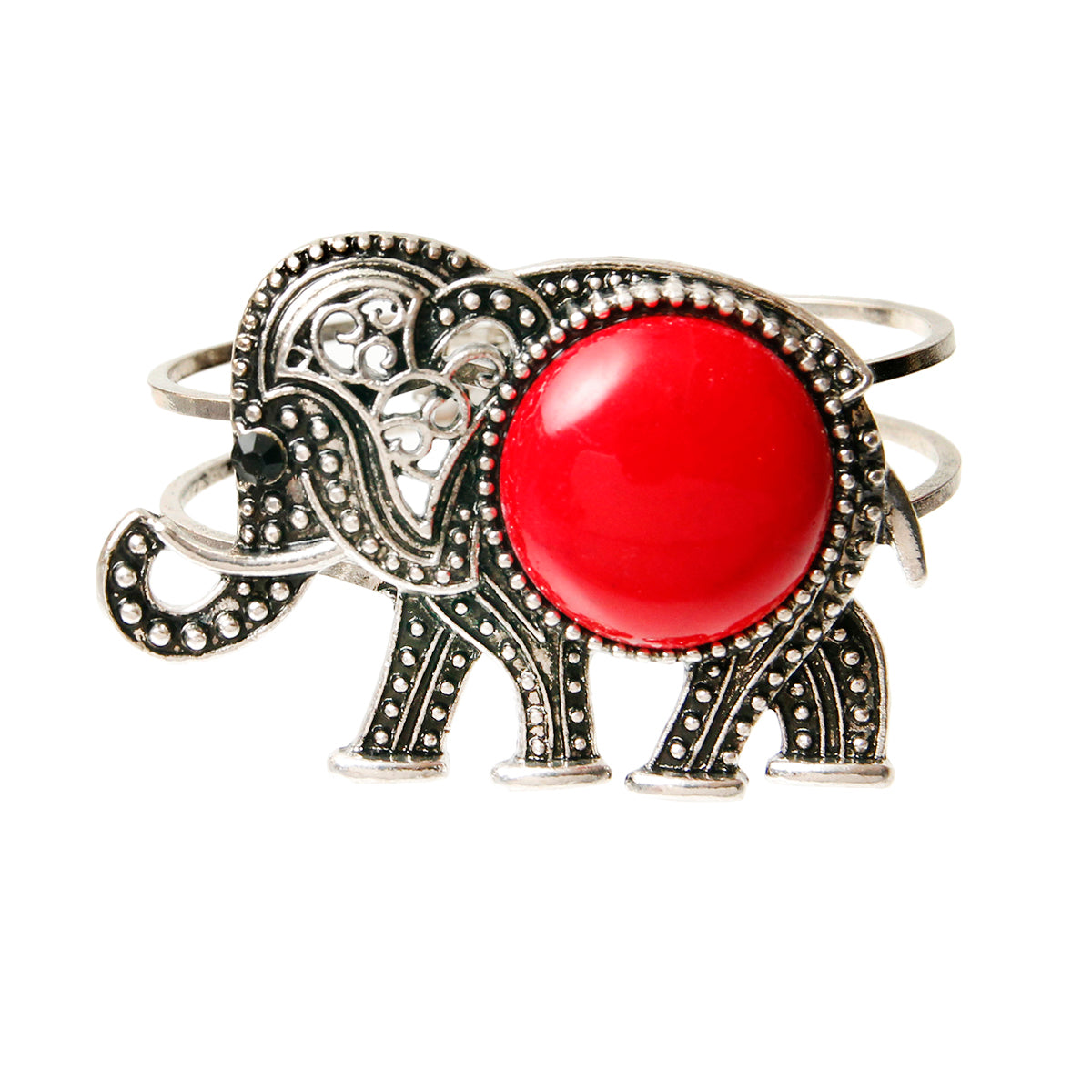 Elephant Hinged Bangle Bracelet