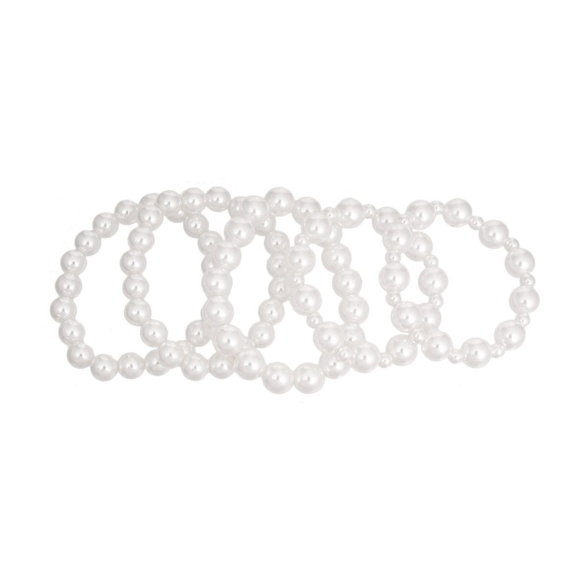 White Pearl Bracelets 5 Pcs