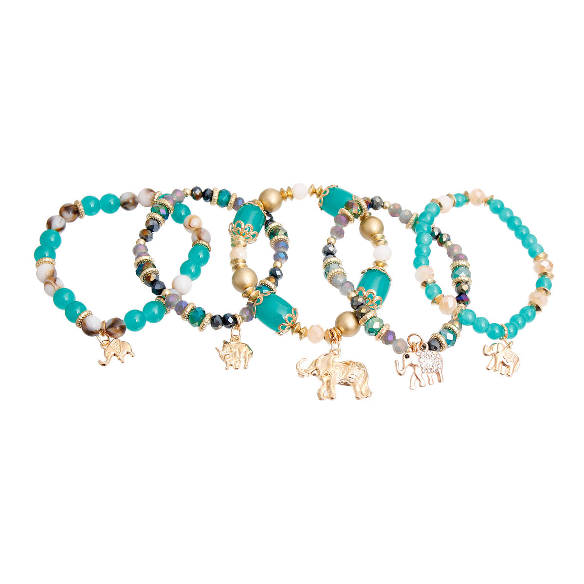 Turquoise Bead Elephant Bracelets