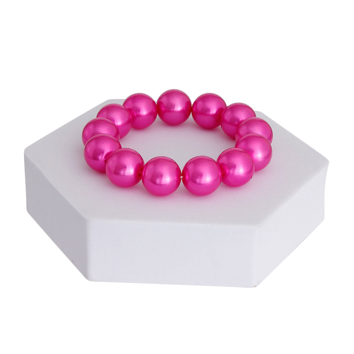 Fuchsia Bubble Gum Pearl Bracelet