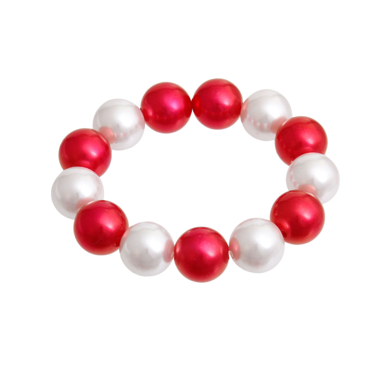 Red White Bubble Gum Pearl Bracelet