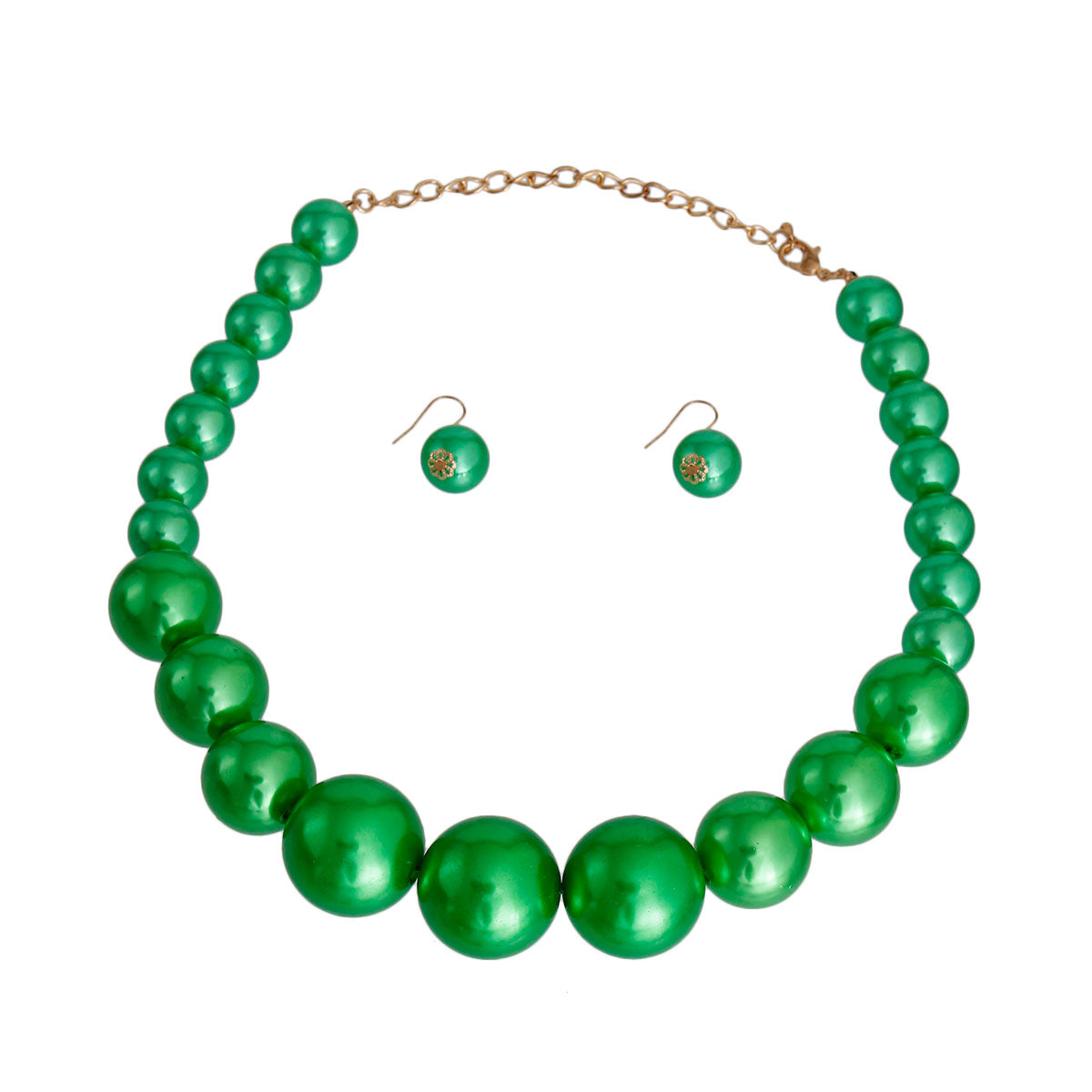 Green Graduated Bubble Gum Pearls