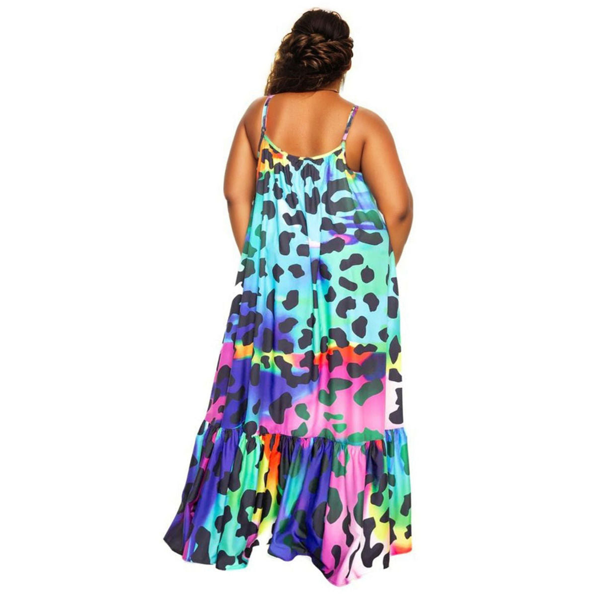 5XL Rainbow Leopard Dress