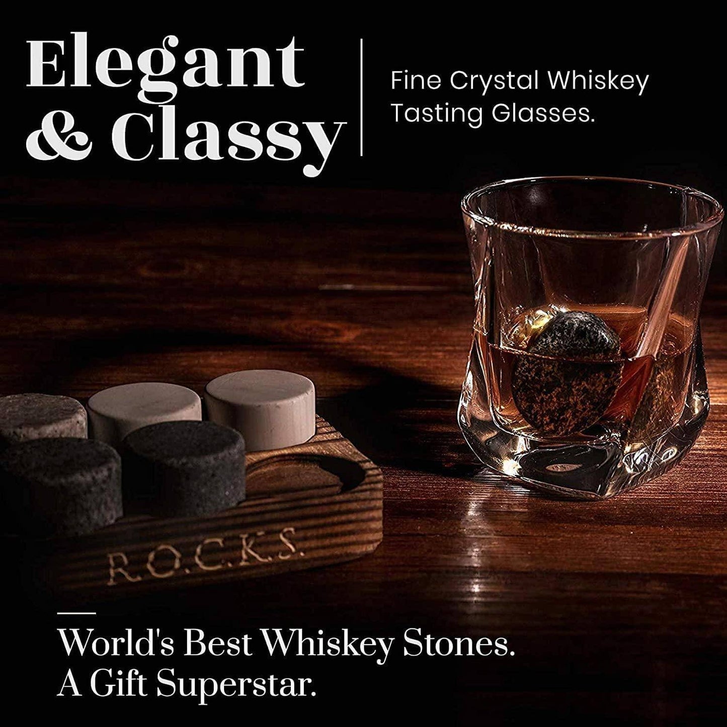 The Connoisseur's Set - Whiskey Stones & Twist Glass Edition