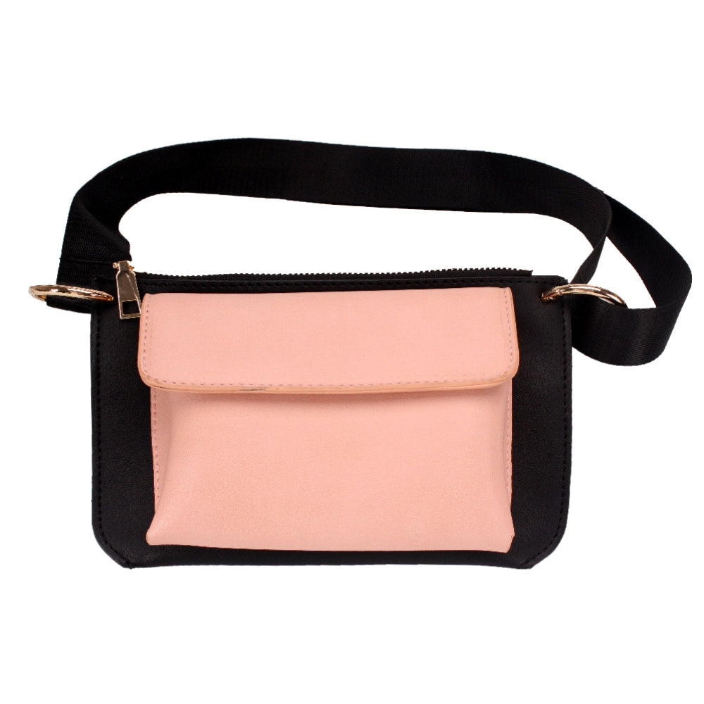 Pink Vegan Leather Fanny Pack / Cross Body Bag