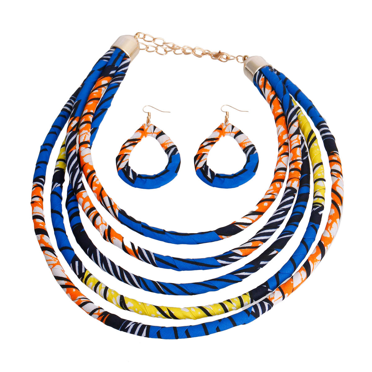 Royal Blue Tribal Layered Rope Collar