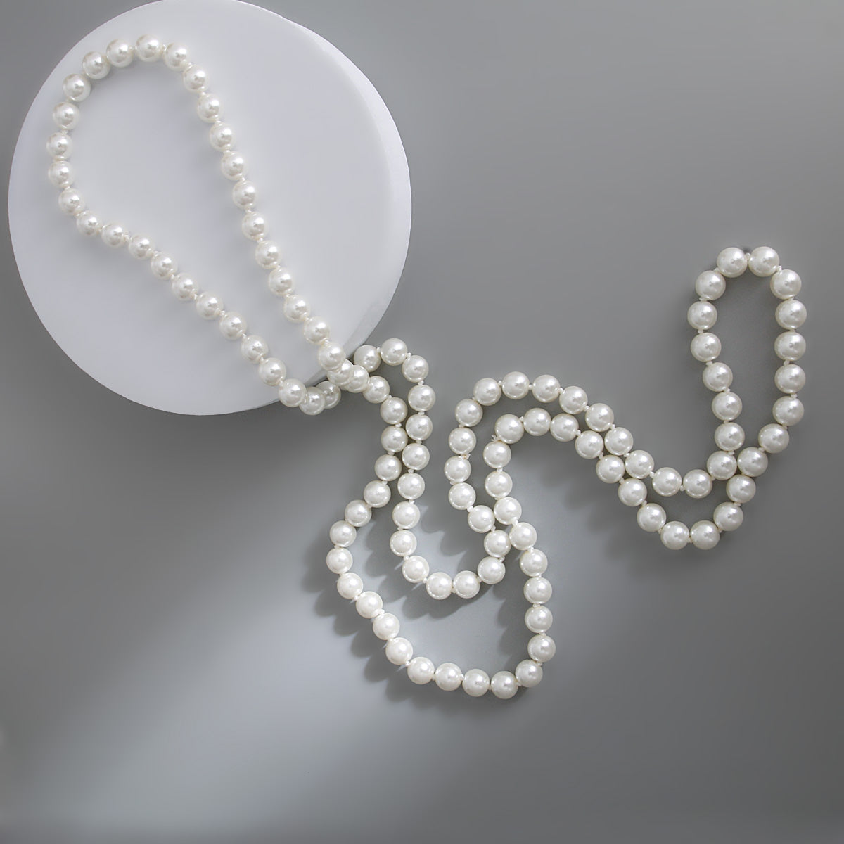 Cream 12mm Endless Glass Pearl Necklace