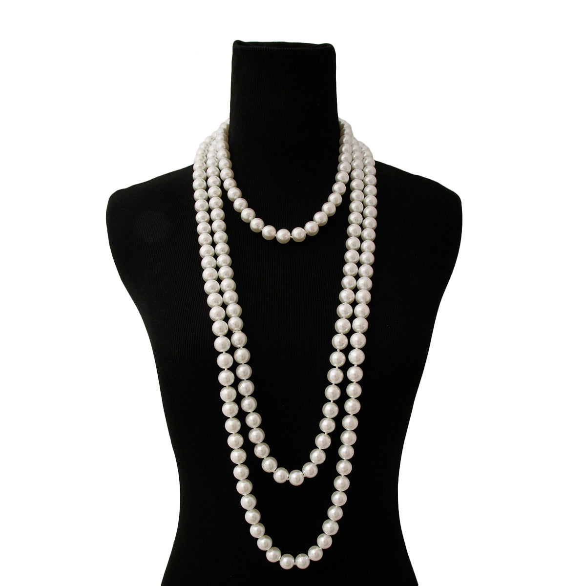 White Endless Pearl Necklace