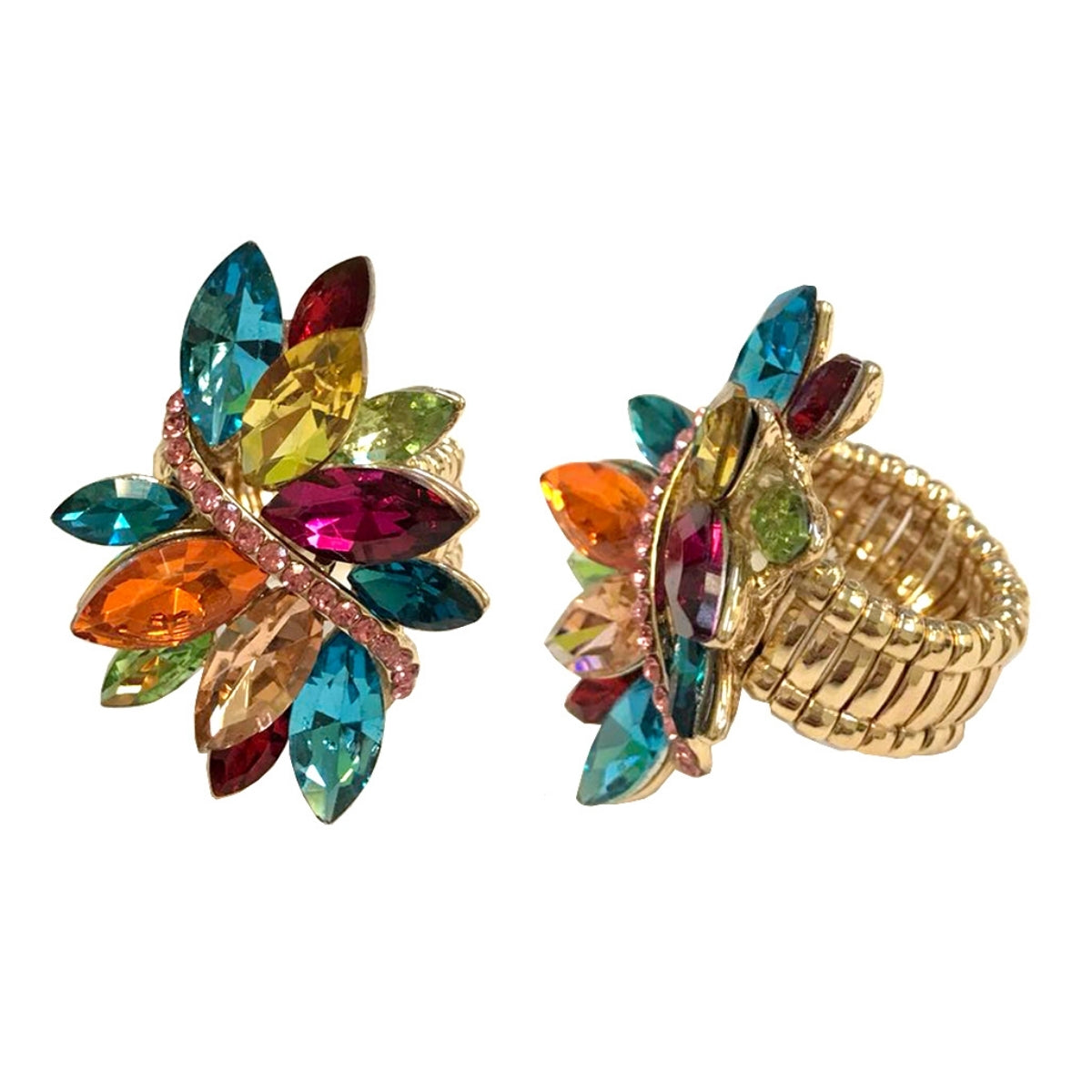Multi Color Marquise Crystal Ring