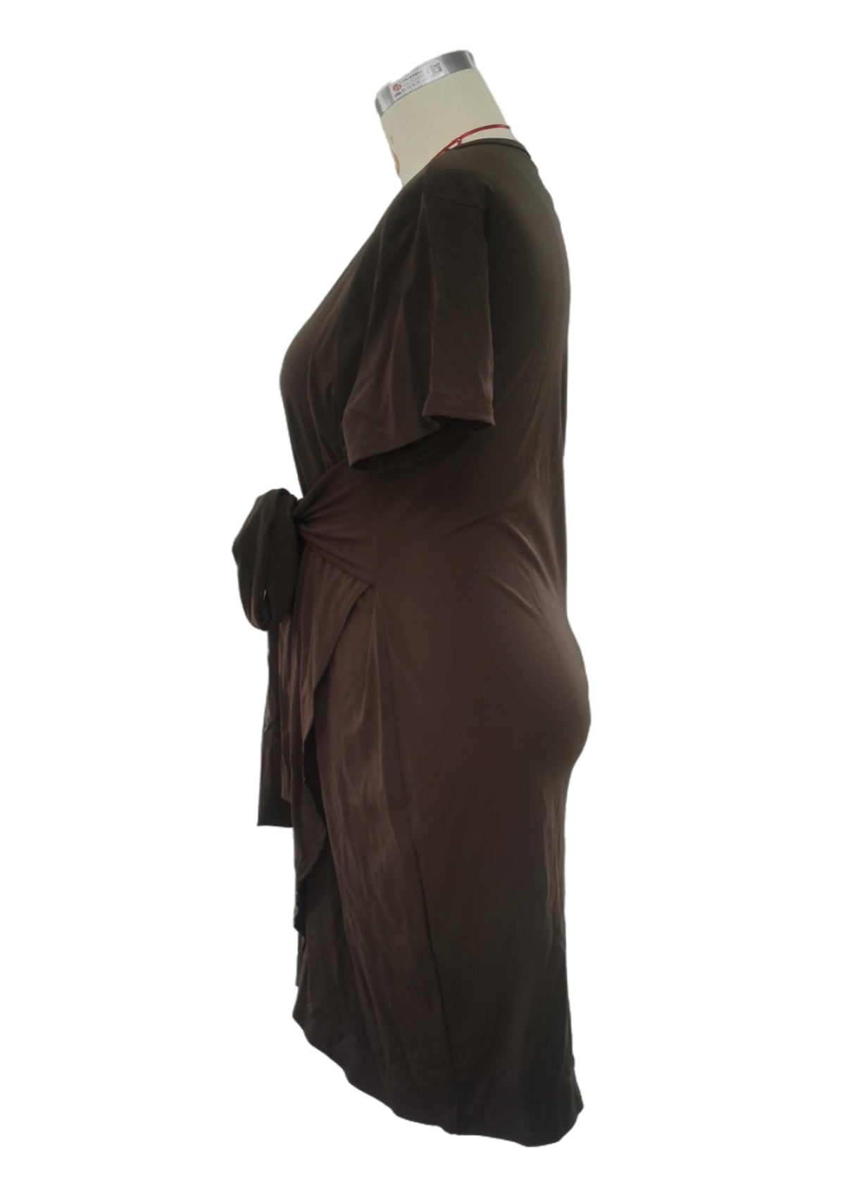 Plus Size Women's Short-Sleeved Asymmetrical Dress