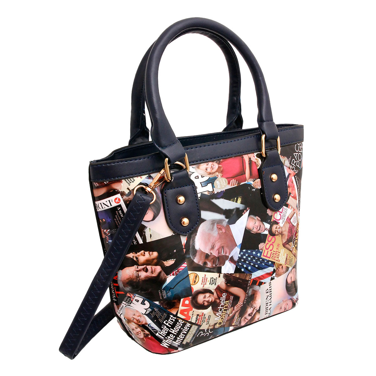 Navy Kamala, Biden and Obama Handbag Set