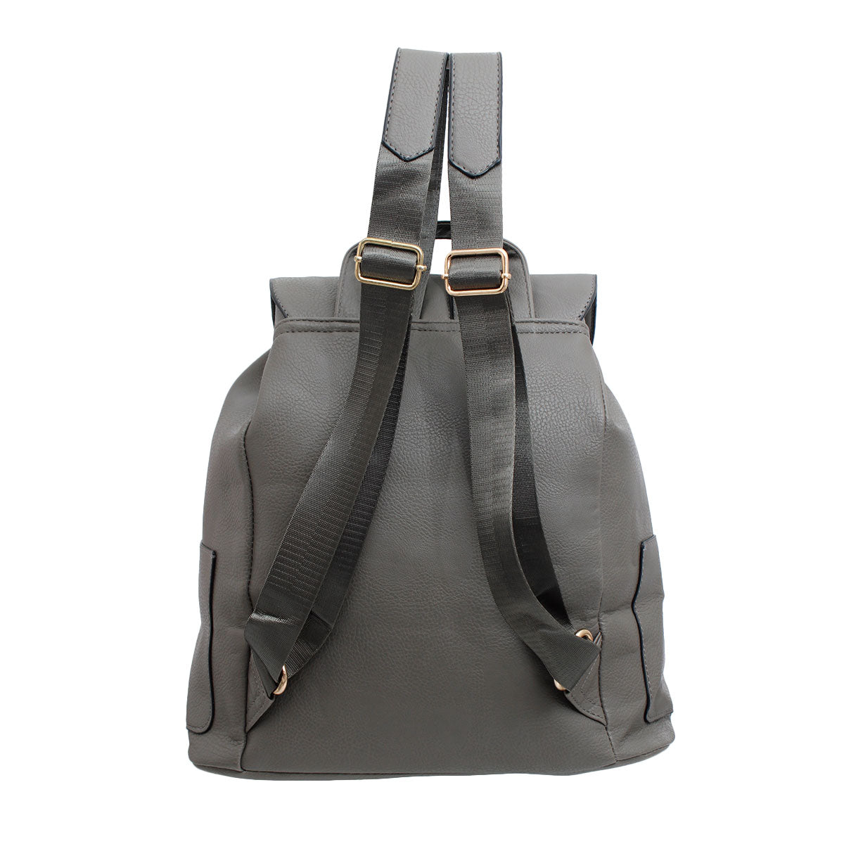 Gray Buckle Flap Backpack