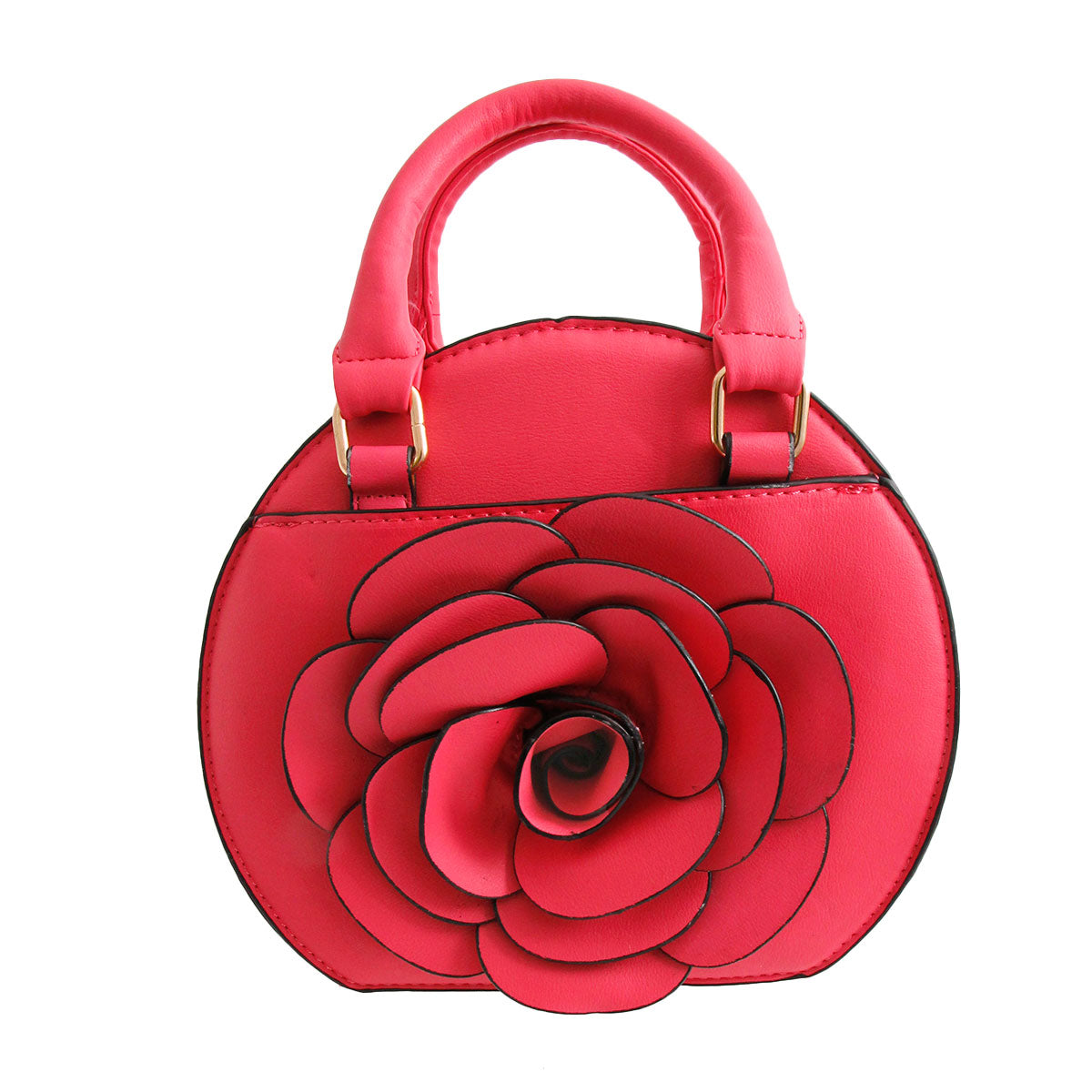 Fuchsia Rose Rounded Handbag
