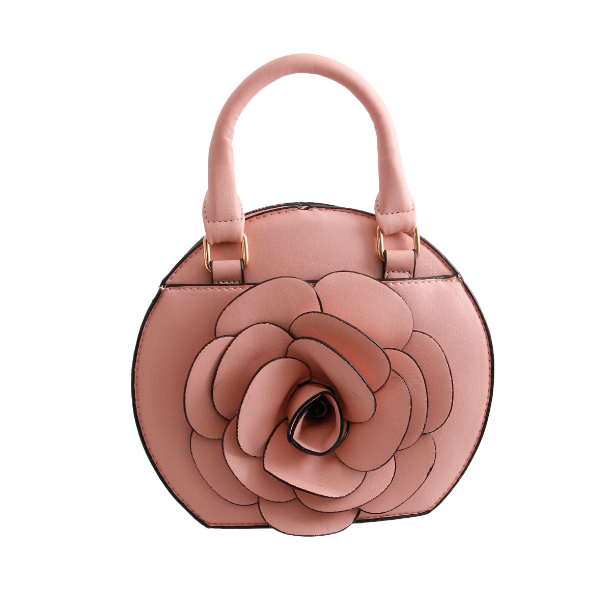 Pink Rose Rounded Handbag