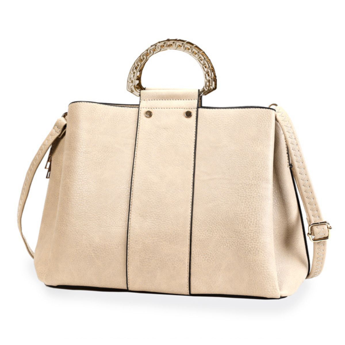 Purse Ivory Rigid Top Handle Handbag for Women