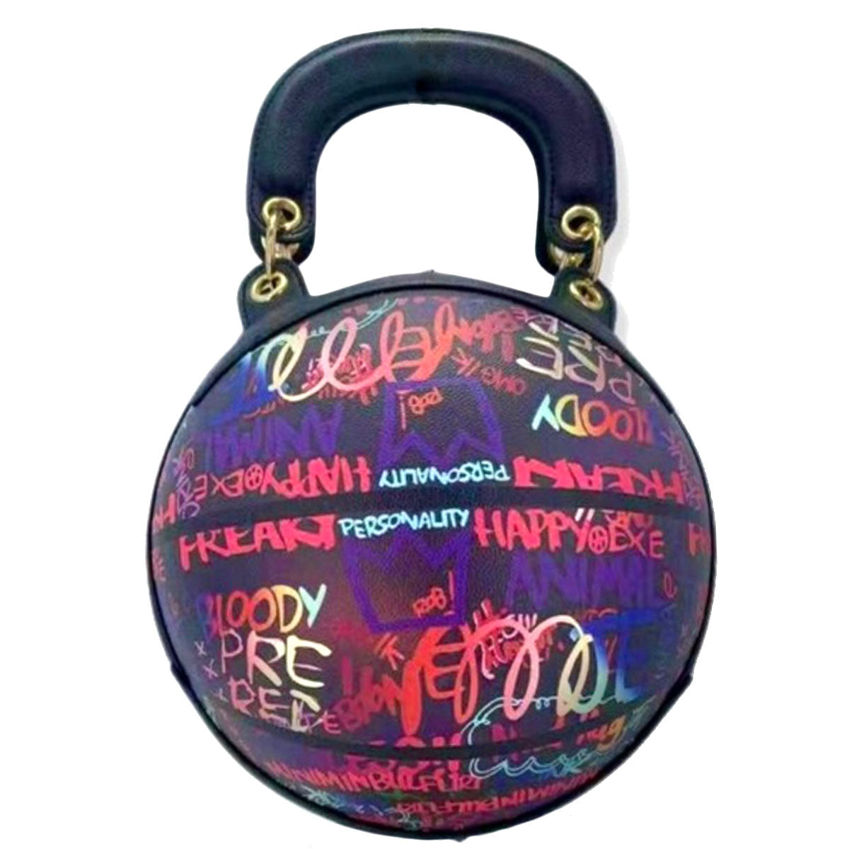 Purple Grafitti Basketball Handbag