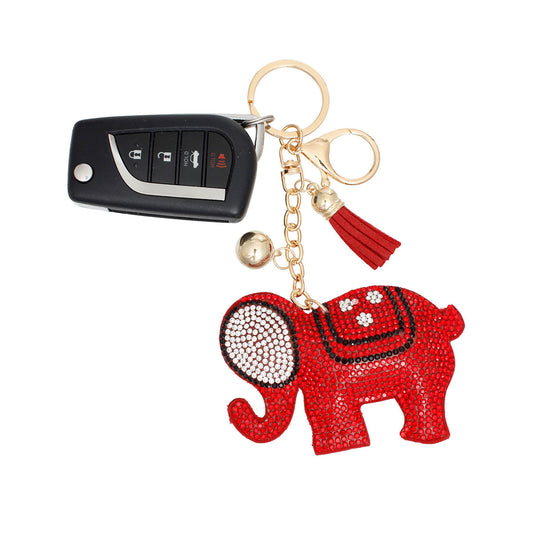 Red Elephant Keychain Clip