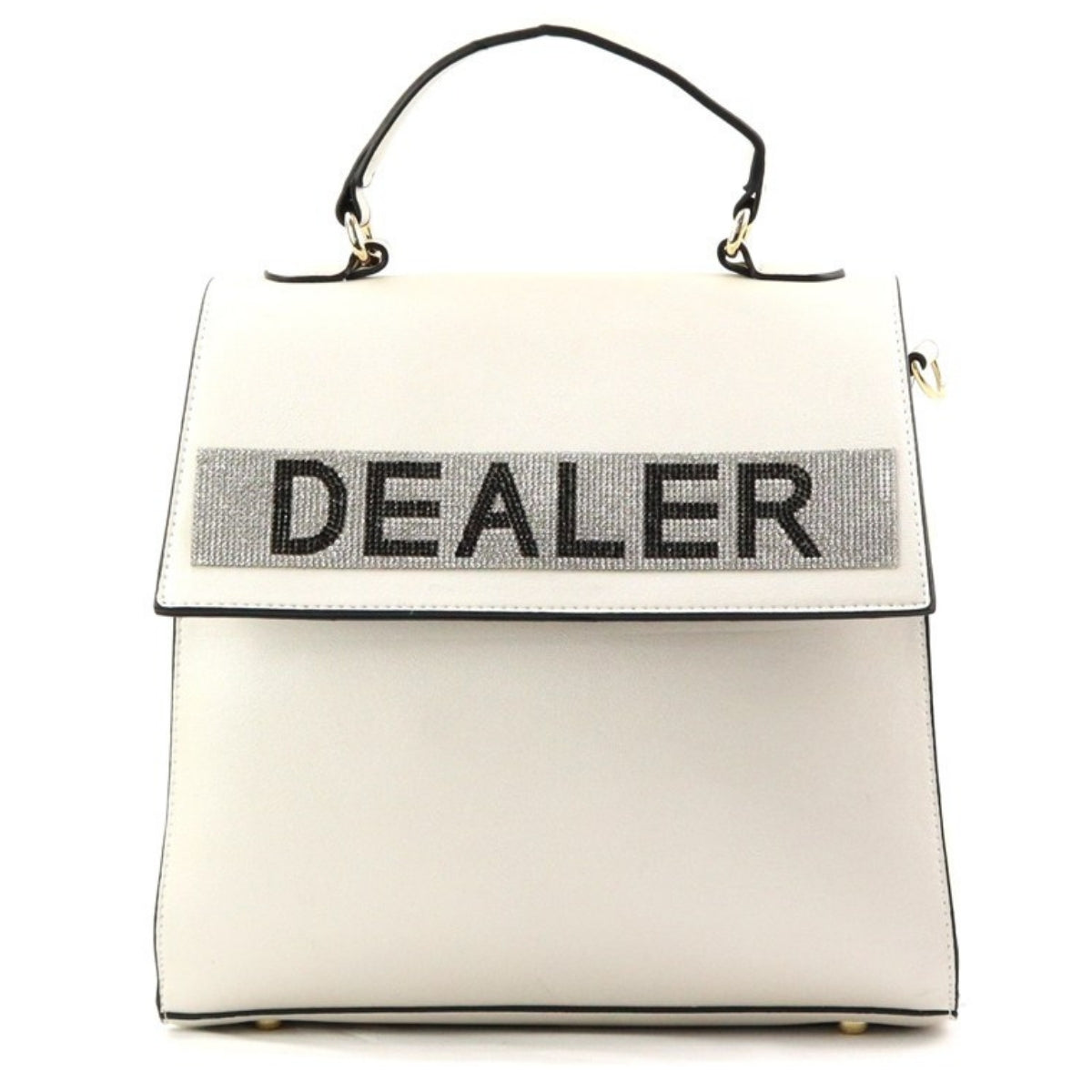 Cream Rhinestone DEALER Handbag
