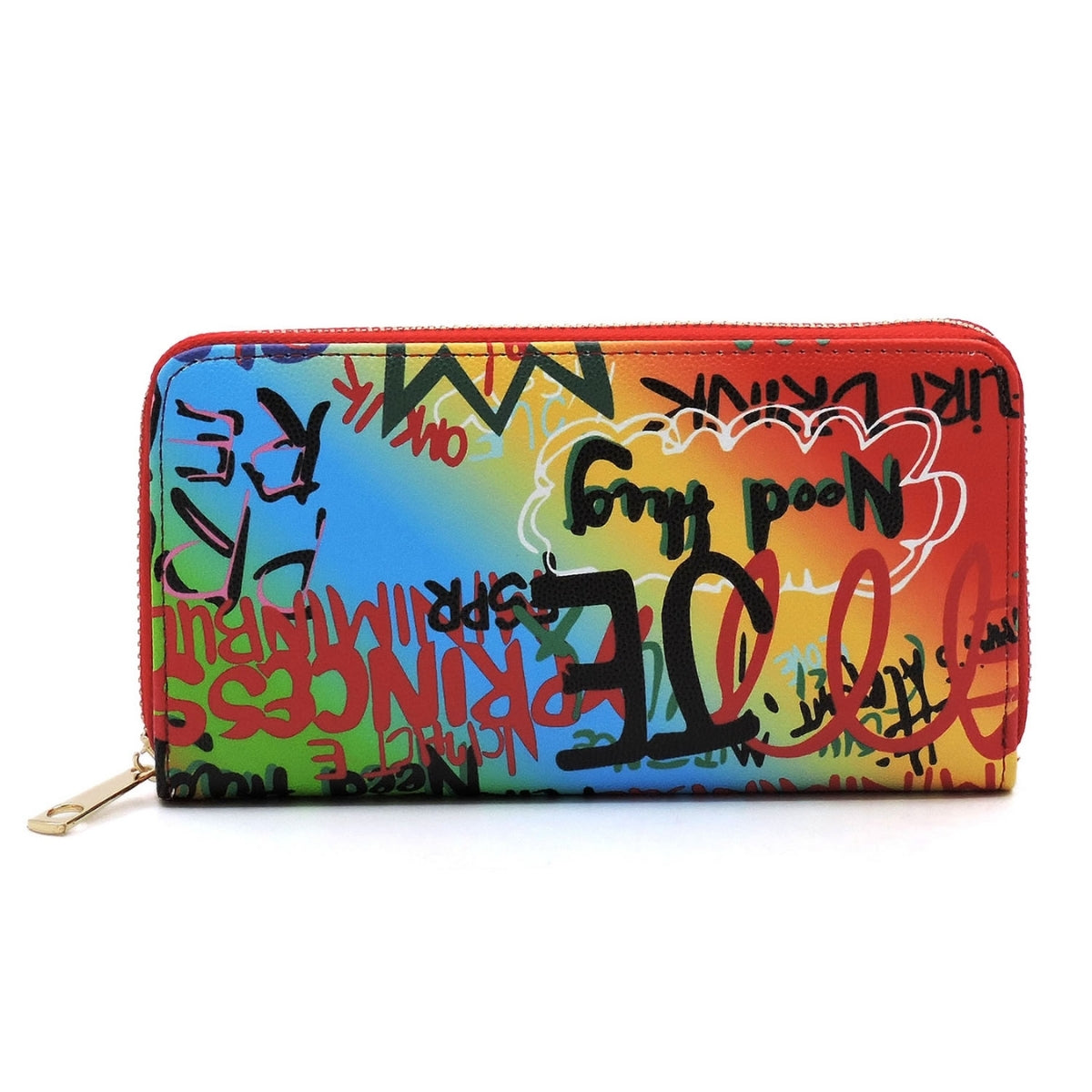 Designer Blue Red Graffiti Satchel Bag Set