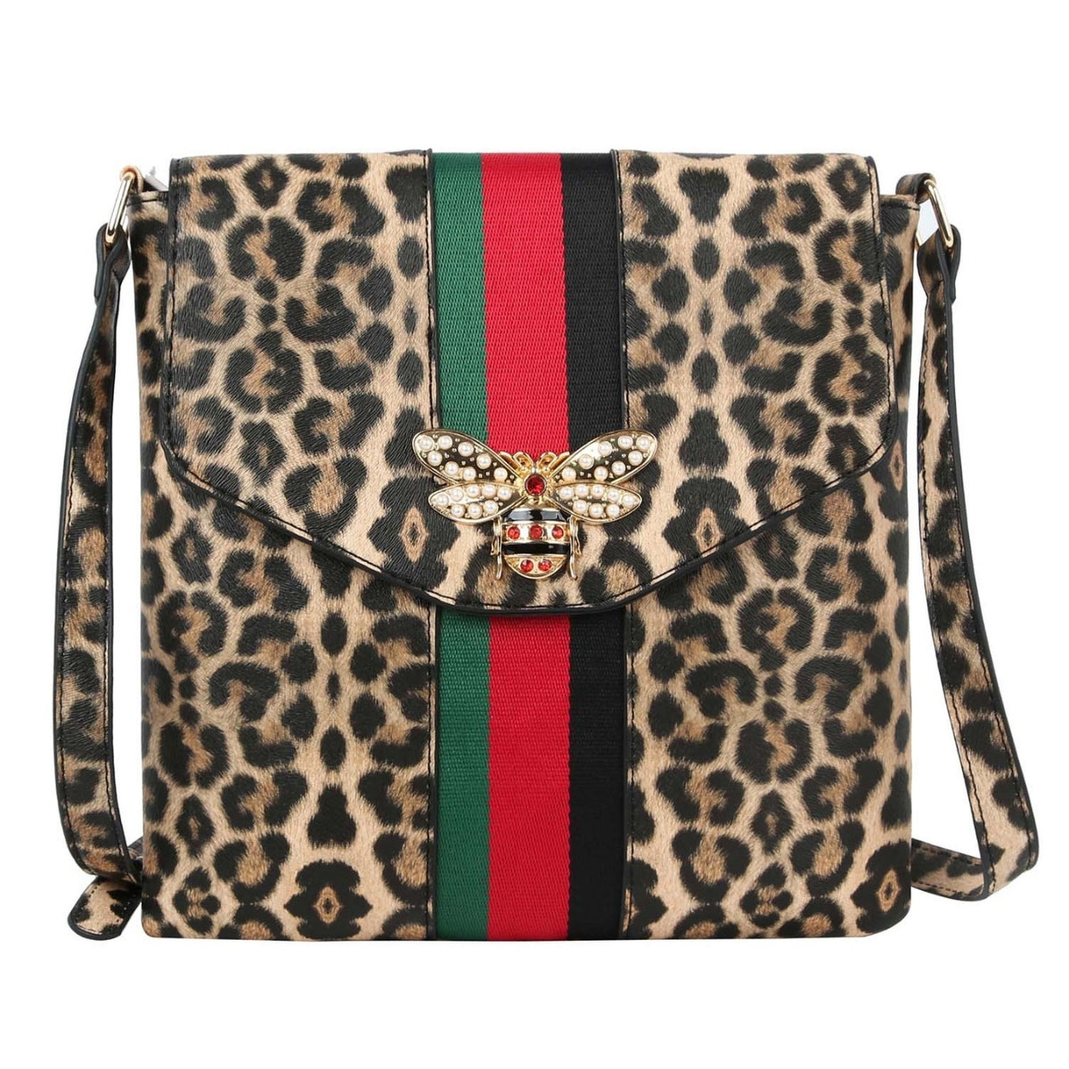 Leopard Designer Flap Crossbody Bag