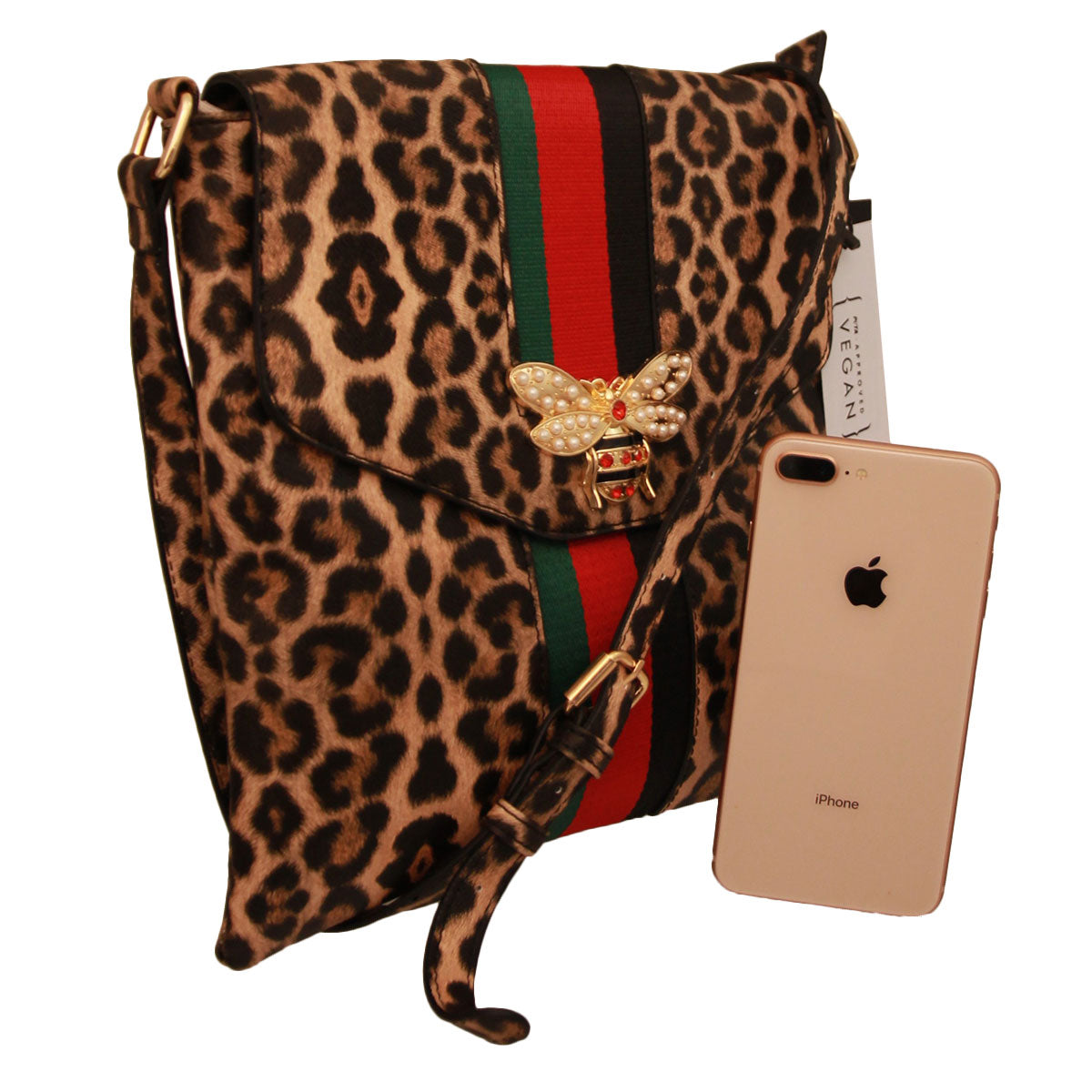 Leopard Designer Flap Crossbody Bag