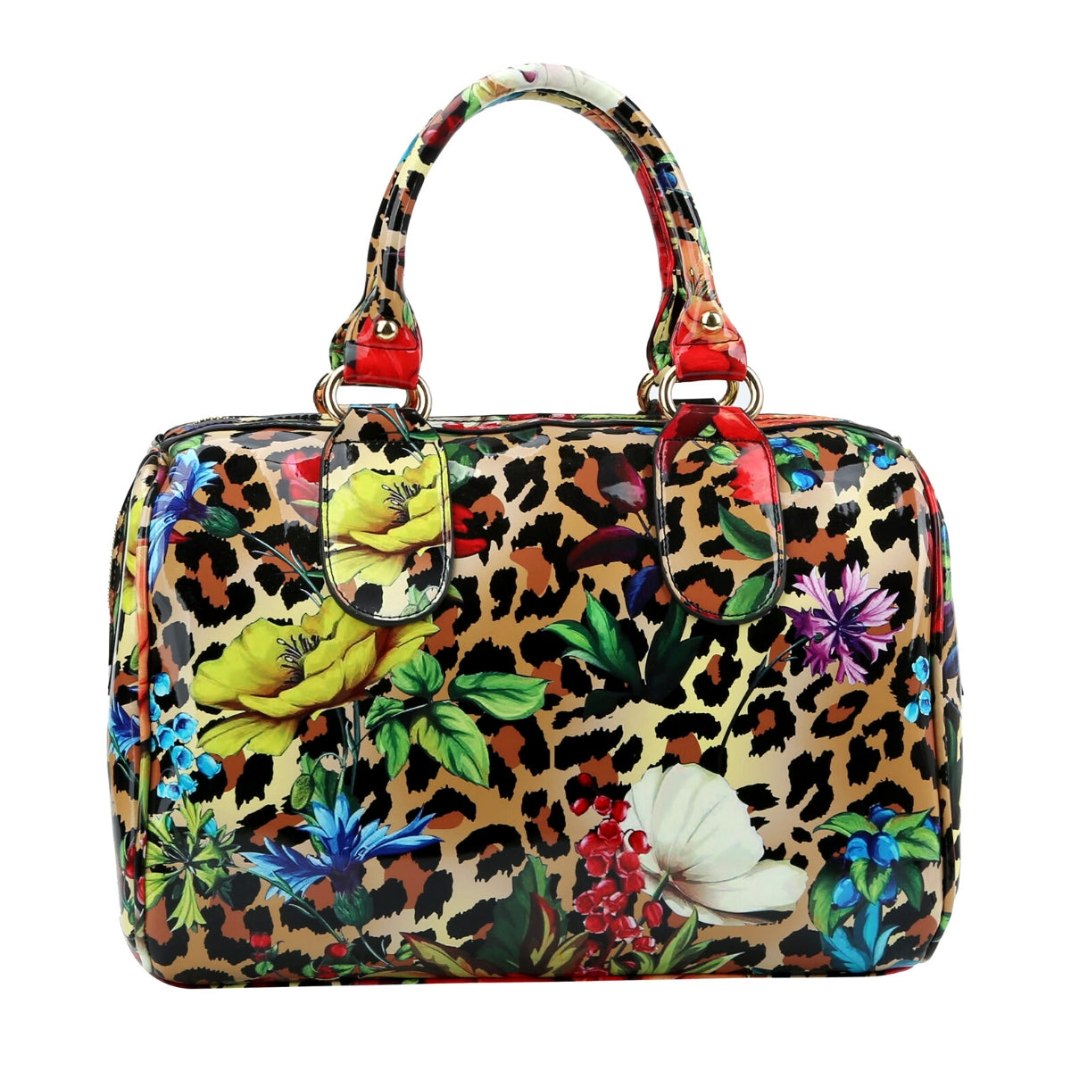 Leopard Print Boston Handbag Set