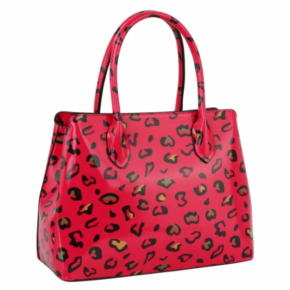 Fuchsia Leopard Patent Handbag Set