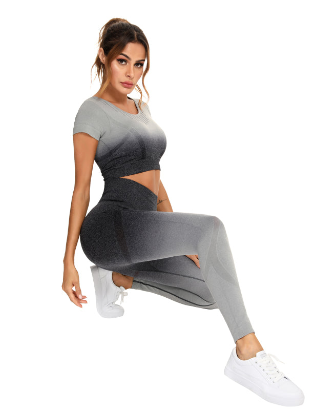 Women's Seamless Short-Sleeved Yoga Suit