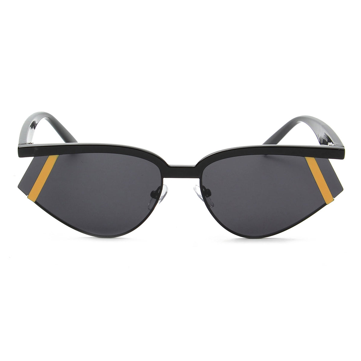 Black and Gold Futuristic Rectangle Glasses