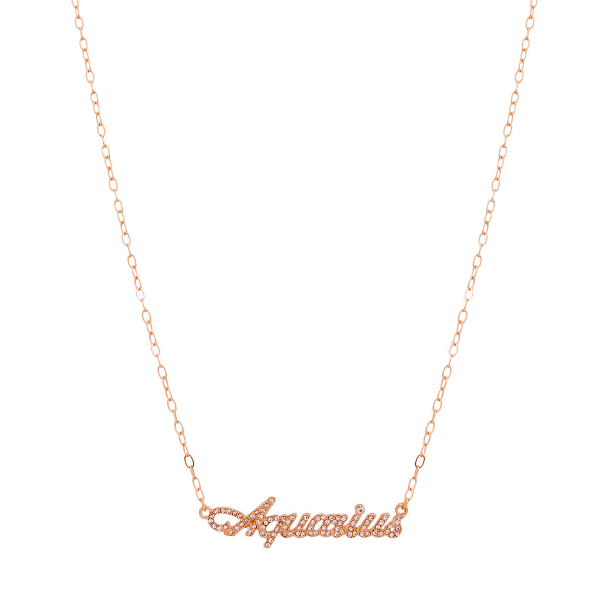 Gold Aquarius Script Necklace